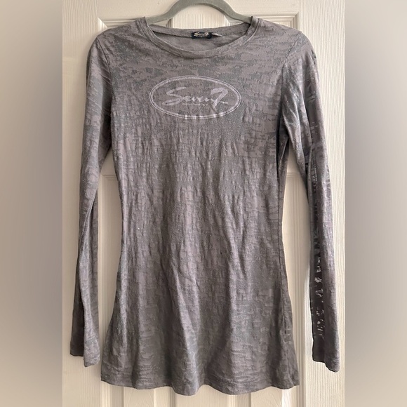 Seven7 Women's Gray Long Sleeve Top - Picture 1 of 5